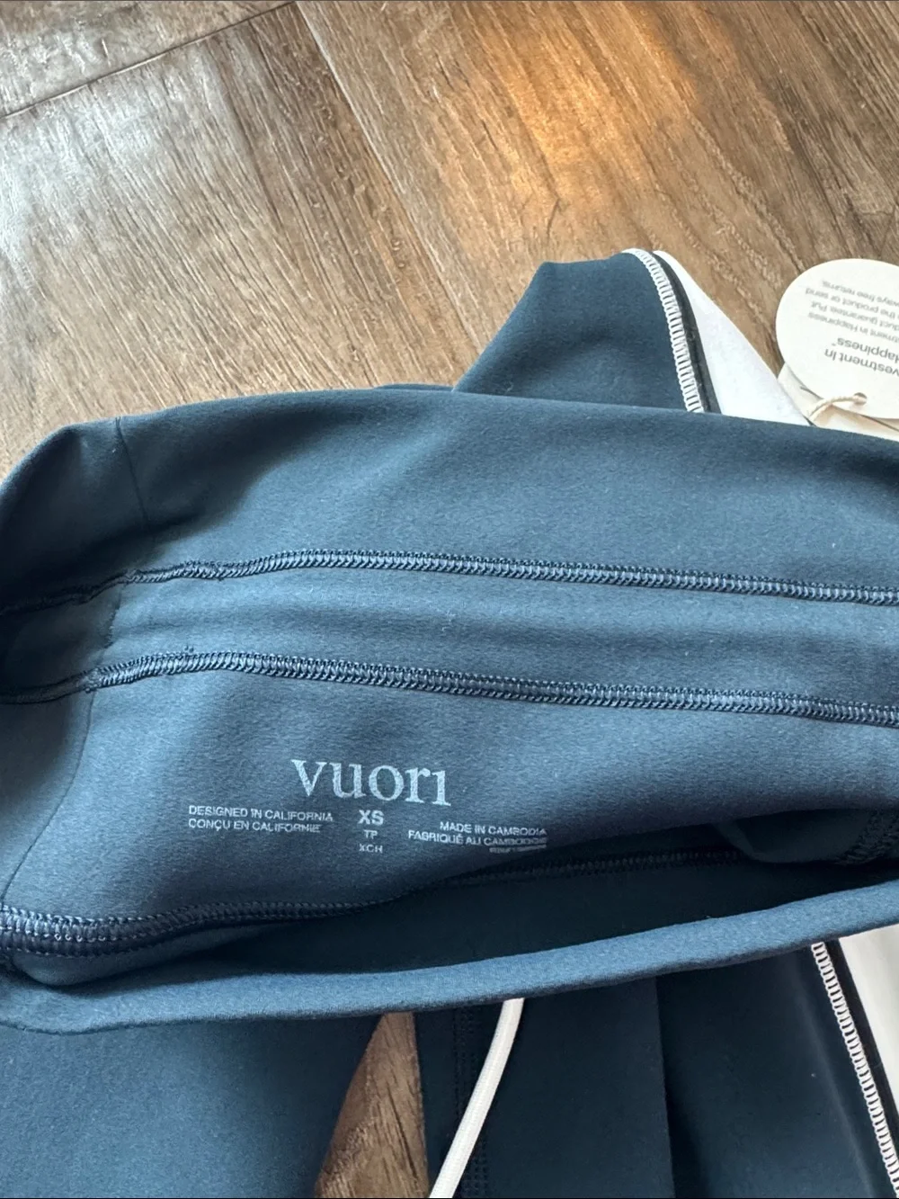 VUORI Daily Track Ink Blue Matching Set XS Leggings + Layered Bra NWT $182